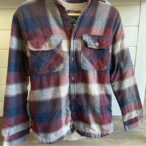 Grizzly Mountain Men’s Plaid Button-Up Shirt Jacket